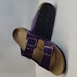 Birkenstock ARIZONA Acai PATENT Birko-Flor Synthetic Purple Plum 40 Narrow 9-9.5